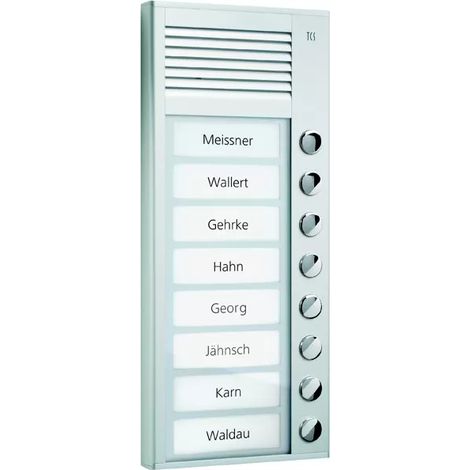 TCS Audio Außenstation Serie PAK 8 Klingeltasten (rechtsbündig), AP silber PAK08-EN (1/2)