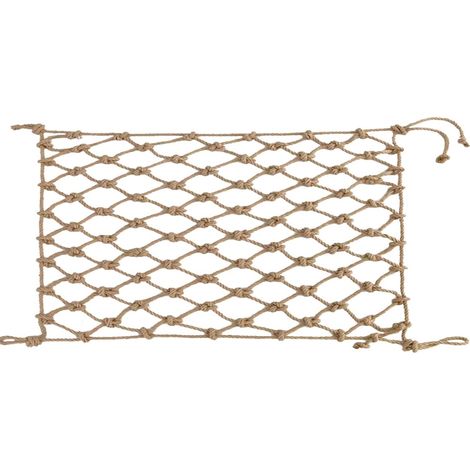 Filet de Protection Enfant - Chanvre Naturel - Maille 12 cm - Corde 8 mm - Pour Escalier Balcon Jardin - 1 x 6 m