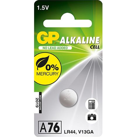 Piles bouton GP alcalines 76A (LR44) - 4 pièces (1/3)