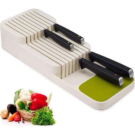 Rangement pour couteaux dans tiroir organiseur pour ustensiles de cuisine diviseur de tiroir pour couteaux et accessoires de cuisine