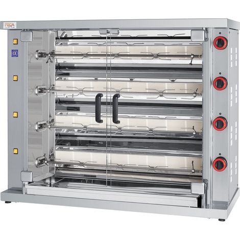 Rôtissoire gaz infrarouge - 24 poulets - 4 broches - Industrielle - DESIN 4 - FECA (1/2)