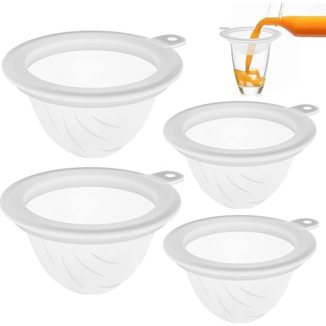 Filtres Alimentaires en Maille Ultra Fine: 4 Pièces Tamis en Nylon, Passoire en Tissu en Plastique avec Poignée de Cuisine pour Yaourt Thé Café Huile Riz Nouilles Fruits Légumes Confiture（15cm） (1/5)