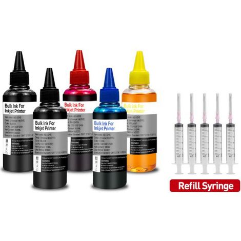 Kit de recharge d'encre 100ml-5L, Encre à colorant, Compatible HP 305 303 302, Pour imprimante et CISS (1/5)