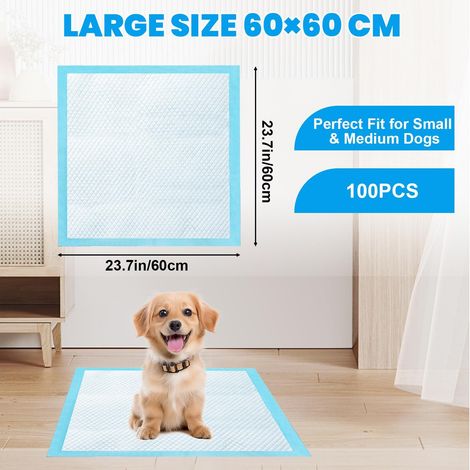 Tapis d'Apprentissage Propreté pour Chiens et Chiots 60x60 cm - Alèses Jetables Haute Absorption 6 Couches Anti-Fuites pour Animaux - Lot de 100 (1/3)