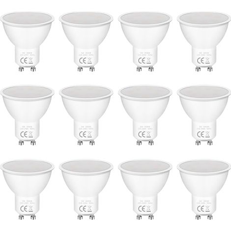 GU10 LED Bulbs 5W 50W, 6000K 400LM AC 220-240V, 120° Light Angle Light Bulb Cool White LED for Bedroom, Living Room, Kitchen, Garden