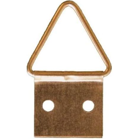AT2 - 6 Attaches triangulaires + 12 clous pour petit cadre - 11 mm - Or (laitonné)