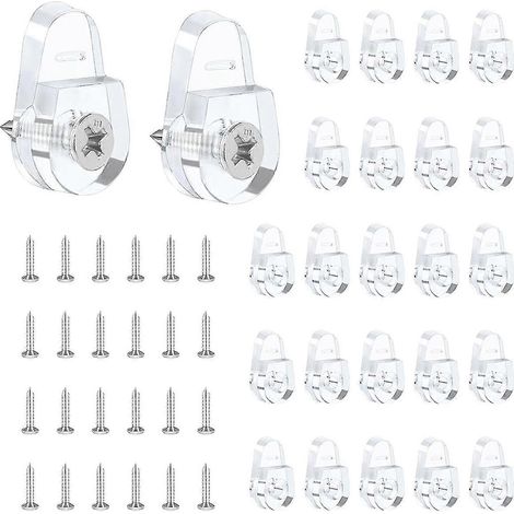 Kit de 25 fixations pour miroirs, supports ronds pour miroirs muraux, clips de fixation pour miroirs transparents (1/5)