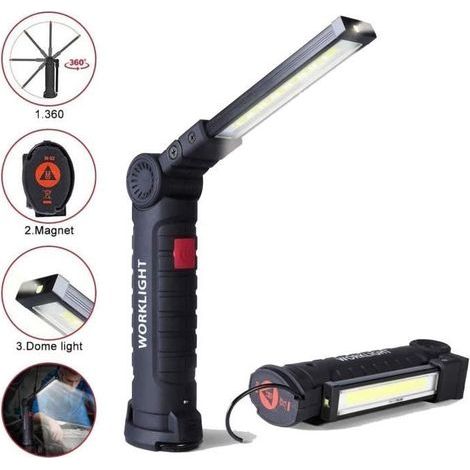 HONORNIC - Lampe de Travail LED Rechargeable,Lampe Torche Baladeuse LED 800LM,Lampe Atelier LED Rechargeable,Lampe d'Inspection