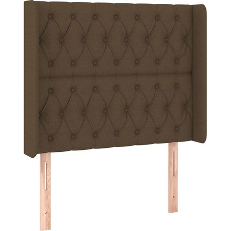 Maison Exclusive - Testiera ad Orecchio Marrone Scuro 93x16x118/128 cm in Tessuto (1/5)