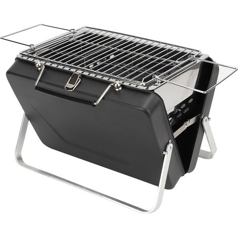 Barbecue à charbon portable pliable, grille pliante pour camping, cuisine extérieure, jardin, pique-nique, noir (1/5)