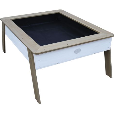 Axi Linda Table De Culture En Bois Avec Bac & Voile De Jardin Potager Sur Pied / Jardinière En Marron & Blanc Table De Sable Enfant