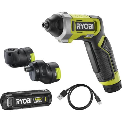 Ryobi 4V USB Litio destornillador eléctrico compacto LED (1/2)