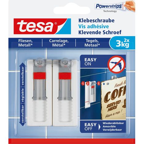 Tesa Viti adesive bianche regolabili per fissaggio (1/4)