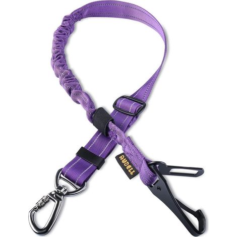 Ceinture de sécurité pour chien avec amortisseur élastique et clip universel violet (1/5)