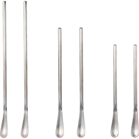 Cuillère À Café En Acier Inoxydable - 6 Pièces 5 Pouces 6 3 Pouces 8 7 Pouces - Pour Espresso Thé Glacé Tasses Et Mugs - Lot Complet (1/5)