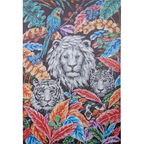 Tableau sur toile 80X120 Cm 40% Lion peint à la main 80X120X3 Cm (1/5)
