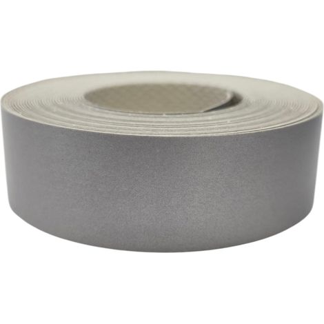 1x Bande de Chant Thermocollant 21mm x 5m Epaisseur 0,50mm Mélaminé Facile à Appliquer Bricolage Étagère Meuble Panneau Bois Durable, Aluminium (1/3)