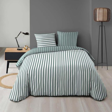 Housse de couette 240x220 + 2 taies microfibre RAYAN Cèdre