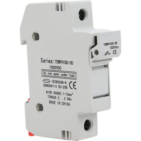 Base de Porte-fusible Base de Porte-fusible à Montage sur Rail DIN Unipolaire Équipement de Contrôle de Distribution TOWFH1DC 1000VDC 1P((30A )). (1/5)