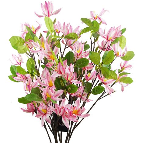 6x 100cm Pink Magnolia Floral Spray Artificial (1/5)