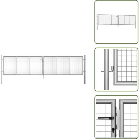 Cancello per giardino - vidaXL Cancello da Giardino in Acciaio Zincato 400x75 cm Argento - Cancello per terrazza