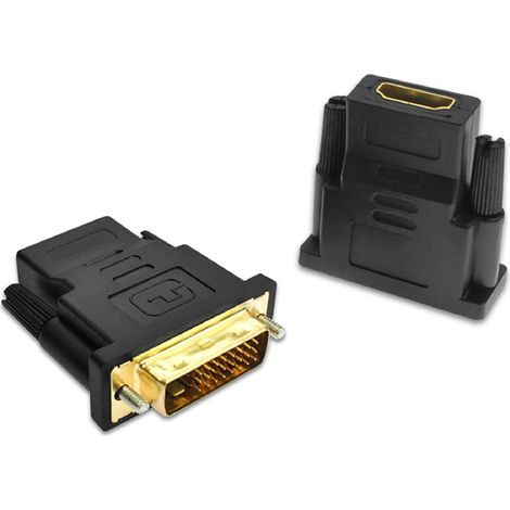 2 Adapter, DVI auf HDMI, 1080p Full HD, vergoldete Anschlüsse, für Monitor, Fernseher, Konsole (1/5)