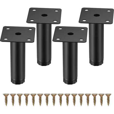 Pieds de meubles réglables en métal 8 cm - 4 pièces pour meubles, tables et armoires (1/5)