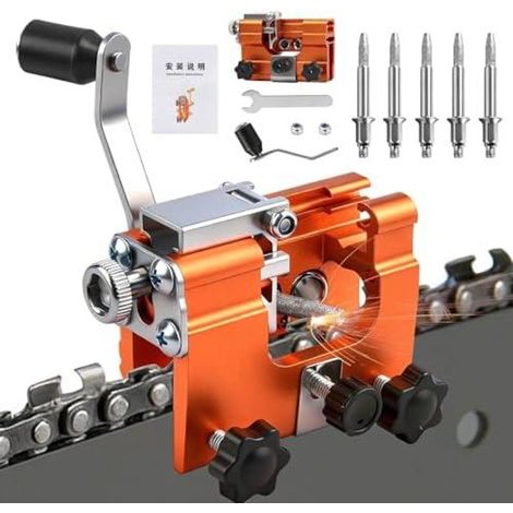 Kit Affichage Chaine Tronconneuse, 3 Meules, Guide 30°, Affutage, Chaine, Outillage, Jardin, Manuel, Complet (1/5)