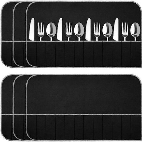 Pochettes de rangement anti-ternissement pour argent, tissu de rangement en feutre pour couverts, protection, lot de 4 (1/5)