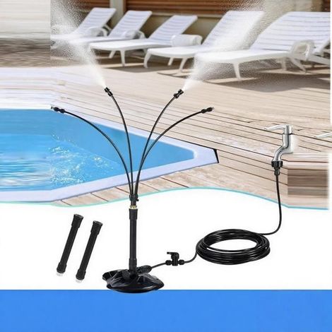 1pcs Système de brumisation portable pour l'extérieur,brumisateurs sur pied  extérieure avec conduite d'alimentation en eau(8m) (1/5)