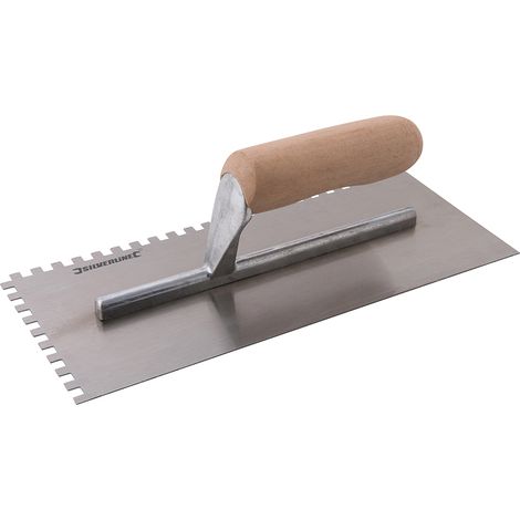 Zahnkelle 280 x 120 mm mit 6 mm Zahnung und Holzgriff (1/2)