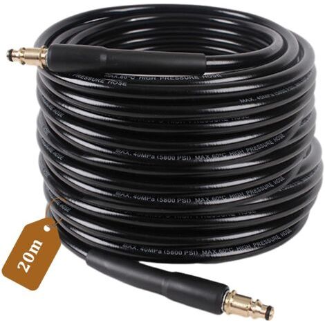 20M Tuyau Haute Pression pour Karcher K2 K3 K4 K5 K6 K7 Rallonge Tuyau de Rechange Flexible Haute Pression avec un Adaptateur en Laiton pour Flexible Karcher Nettoyeur Haute Pression
