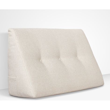 EVERGREENWEB - Cuscino da Lettura ergonomico, Cuscino Schienale a Cuneo per Letto e Divano Cuscino Per gambe Testata letto Misura 80x26 cm Colore Beige 100% Made in Italy CHILL PILLOW (1/5)