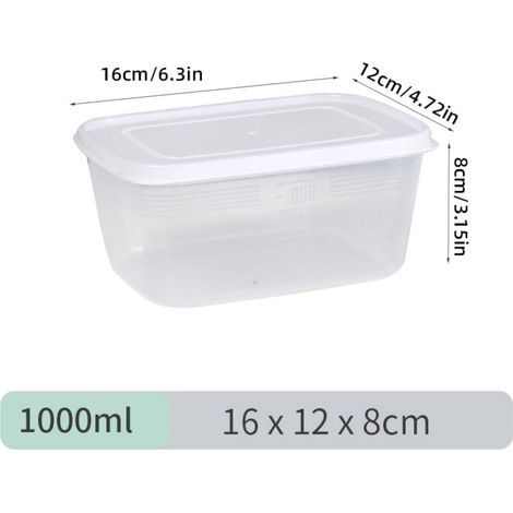Boîte De Rangement Alimentaire - 1000 Ml - Transparente - Micro-ondes Et Lave-vaisselle - Réutilisable - Pour Cuisine Et Pique-nique (1/5)