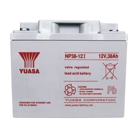Yuasa  NP38-12 NP38-12 Batteria al piombo 12 V 38 Ah Piombo-AGM (L x A x P) 197 x 170 x 165 mm Vite M5 Esente da