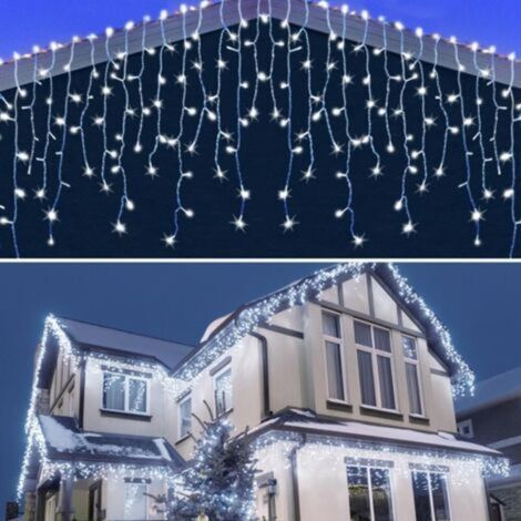 10M 400 LED Outdoor String Lights, Indoor Curtain Lights, Waterproof Curtain Lights, Garden String Lights for Indoor and Outdoor Decoration Room for Christmas, Wedding, Party (White) (1/5)