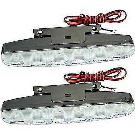 2 feux de jour antibrouillard à 6 LED blanc xénon ultra-lumineux (1/5)