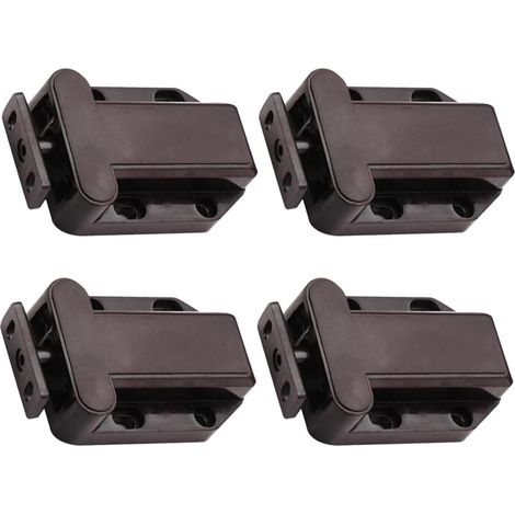 Lot de 4 Loquets à Pression en Plastique Marron (1/5)