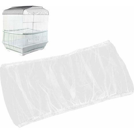 Housses pour Cages à Oiseaux Maille Filet Cage Oiseau Cage à Oiseaux en Maille Filet Extensible-Souple Couverture Protection Cage Oiseaux Filet de Protection pour Perruches Noir (Hauteur 33CM circonfé (1/5)