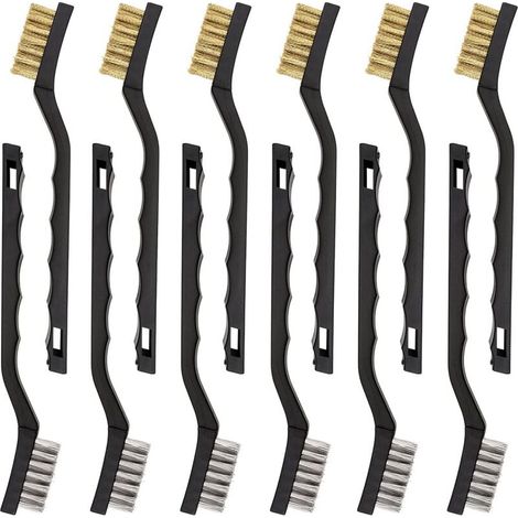 Lot de 12 Mini Brosses Métalliques en Acier Inoxydable Brosse pour Nettoyage en Laiton pour Nettoyer Frottement et Rouille des Scories de Soudage (1/5)