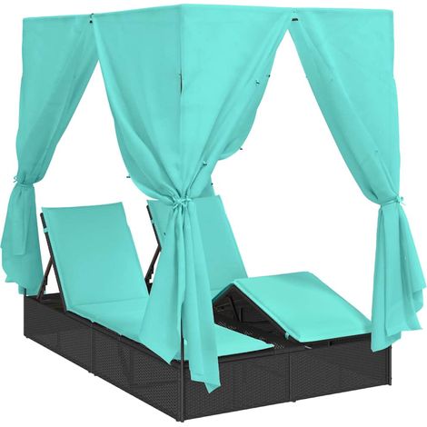 Maison Exclusive - Transat double Réglable Turquoise 205 x 129 x 200 cm polyrotin