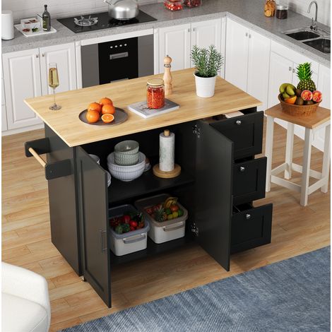 Küchentisch ausklappbar mit Stauraum 135x70 cm MDF OKMYHOME (1/5)