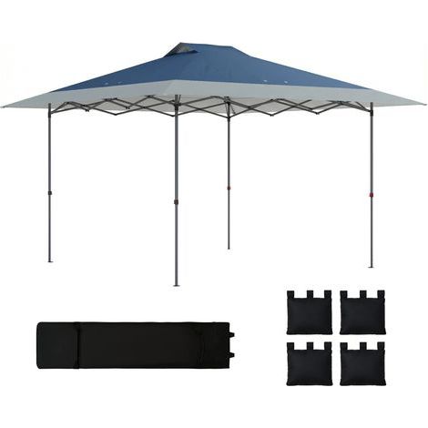 Sofort aufbaubarer Pavillon 4x4m, wasserdicht, winterfest mit UV-Schutz 50+