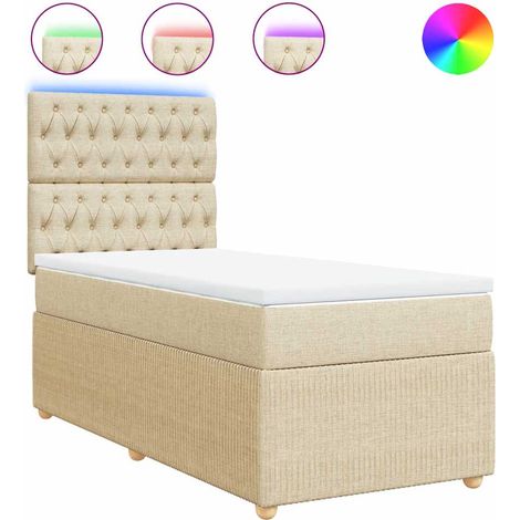 Maison Exclusive - Giroletto a Molle con Materasso Crema 80x200 cm inTessuto