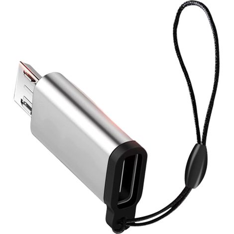 Adaptateur de type C femelle USB mâle, adaptateur de chargeur femelle mâle Connecteur de charge - Convertisseur d'adaptateur de disque dur à charge rapide en aluminium avec lanière pour câble de dis (1/5)