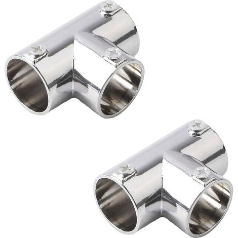 2PCS 1 inch outer diameter Cross tube clip, 3-way structure joint tube, zinc alloy metal link fence joint parts, angle rail fittings (1/3)