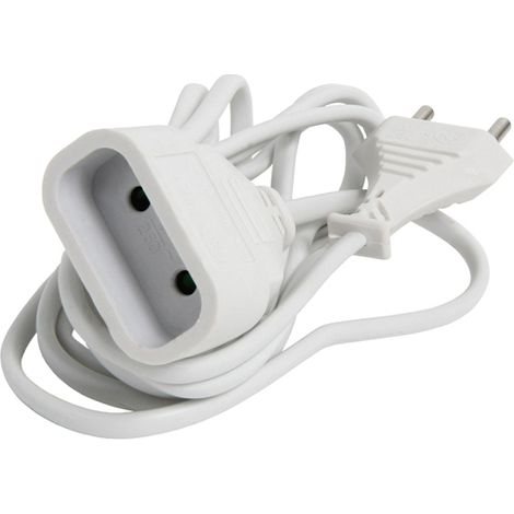 DEBFLEX - PROLONGATEUR 2P 6A 2X0,75 MM² HO3VV-H2-F 2M BLANC - 324241