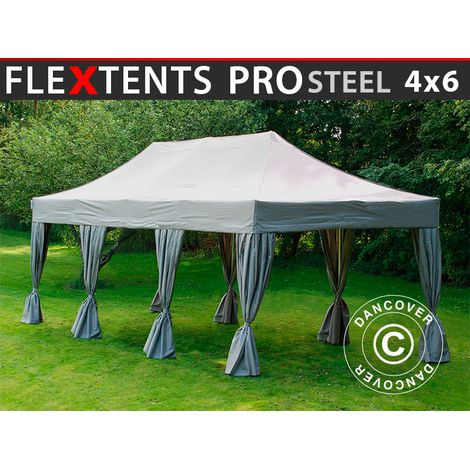 Pop up gazebo FleXtents Pop up canopy Folding tent PRO Steel 4x6