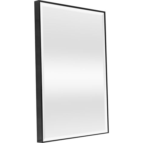 Specchio da parete rettangolare 72 x 52 cm nero 030007926