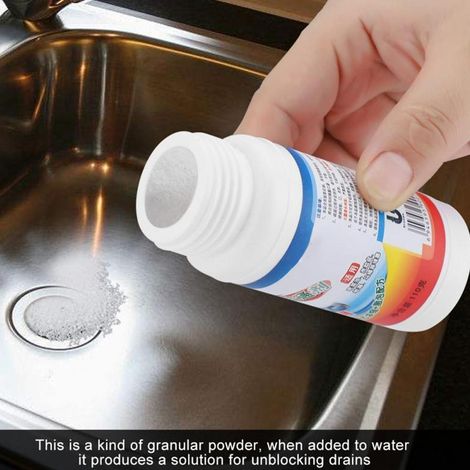 Désodorisant pour canalisations d'égout de cuisine 110 g, agent de dragage puissant pour canalisations, poudre nettoyante pour toilettes (1/5)
